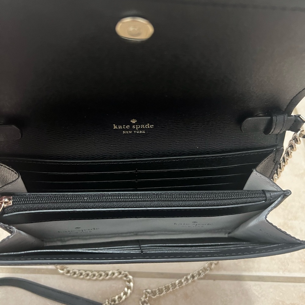 Kate Spade Cameron Wallet Black Crossbody Bag with Chain Strap - Picture 5 of 9